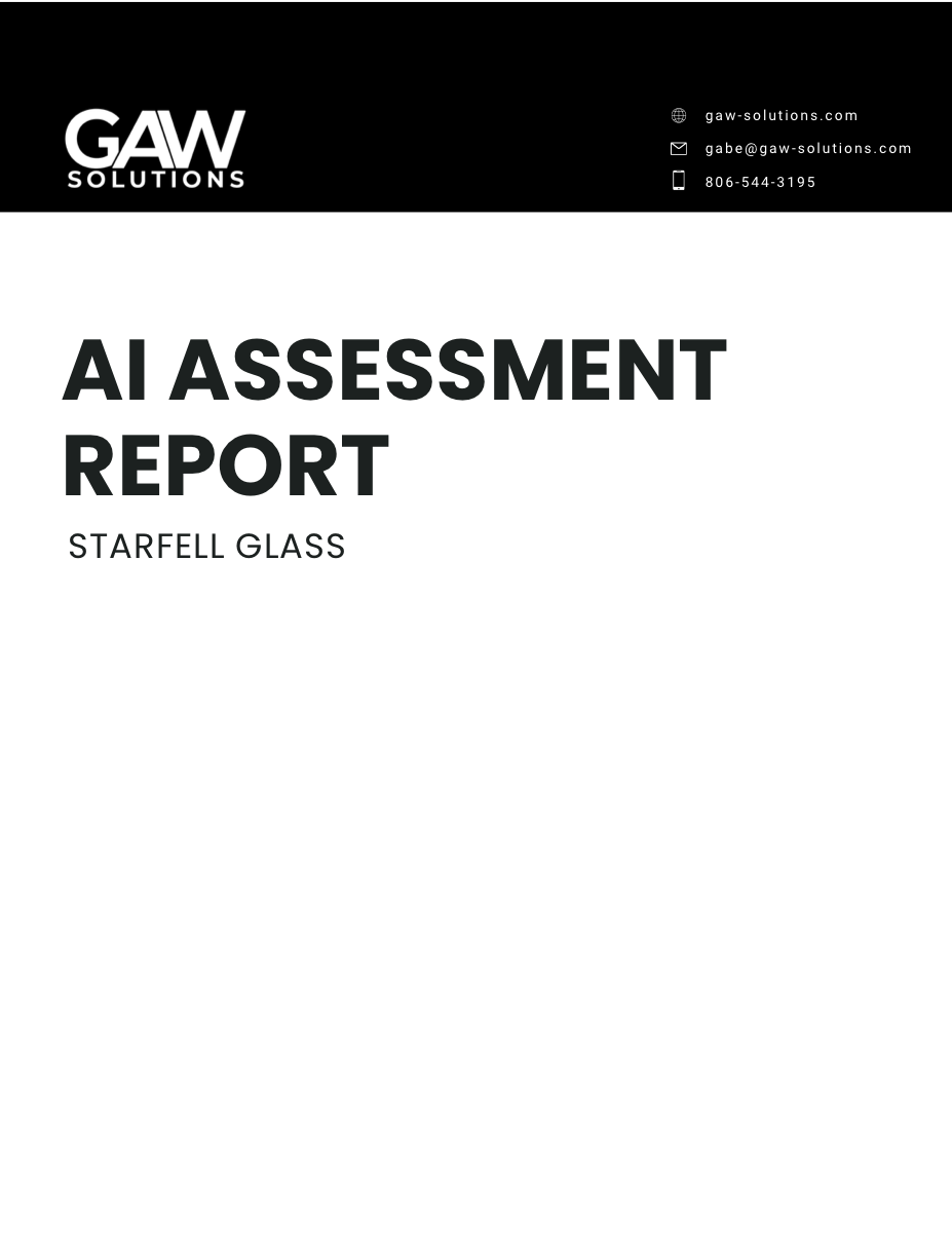 Example AI Audit report cover page. PDF, 21 pages, mid-market construction company.